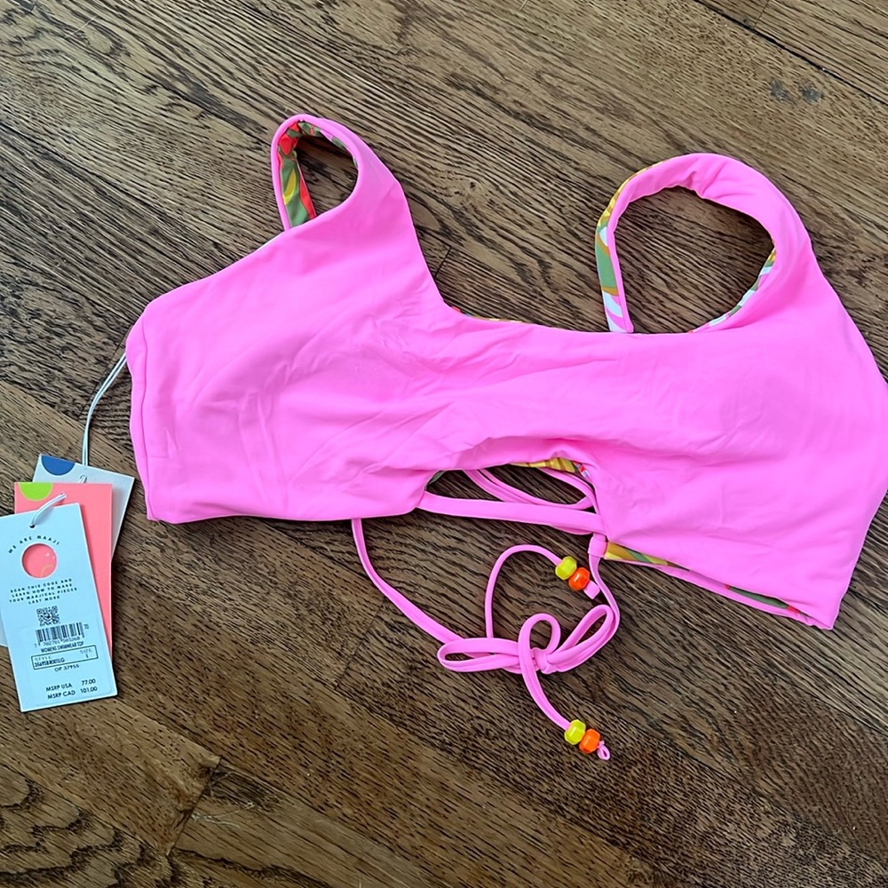 MAAJI Reversible Pink Bralette Bikini Top NWT